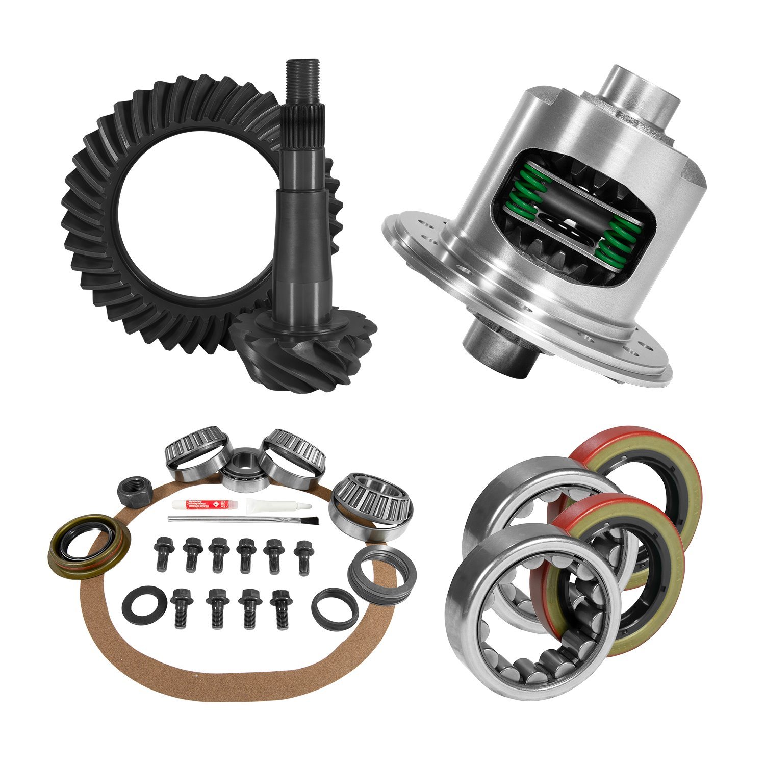 USA Standard 10906 8.25 in. Chy 3.55 Rear Ring & Pinion Install Kit, Posi, 1.618 in. Id Axle Bearings