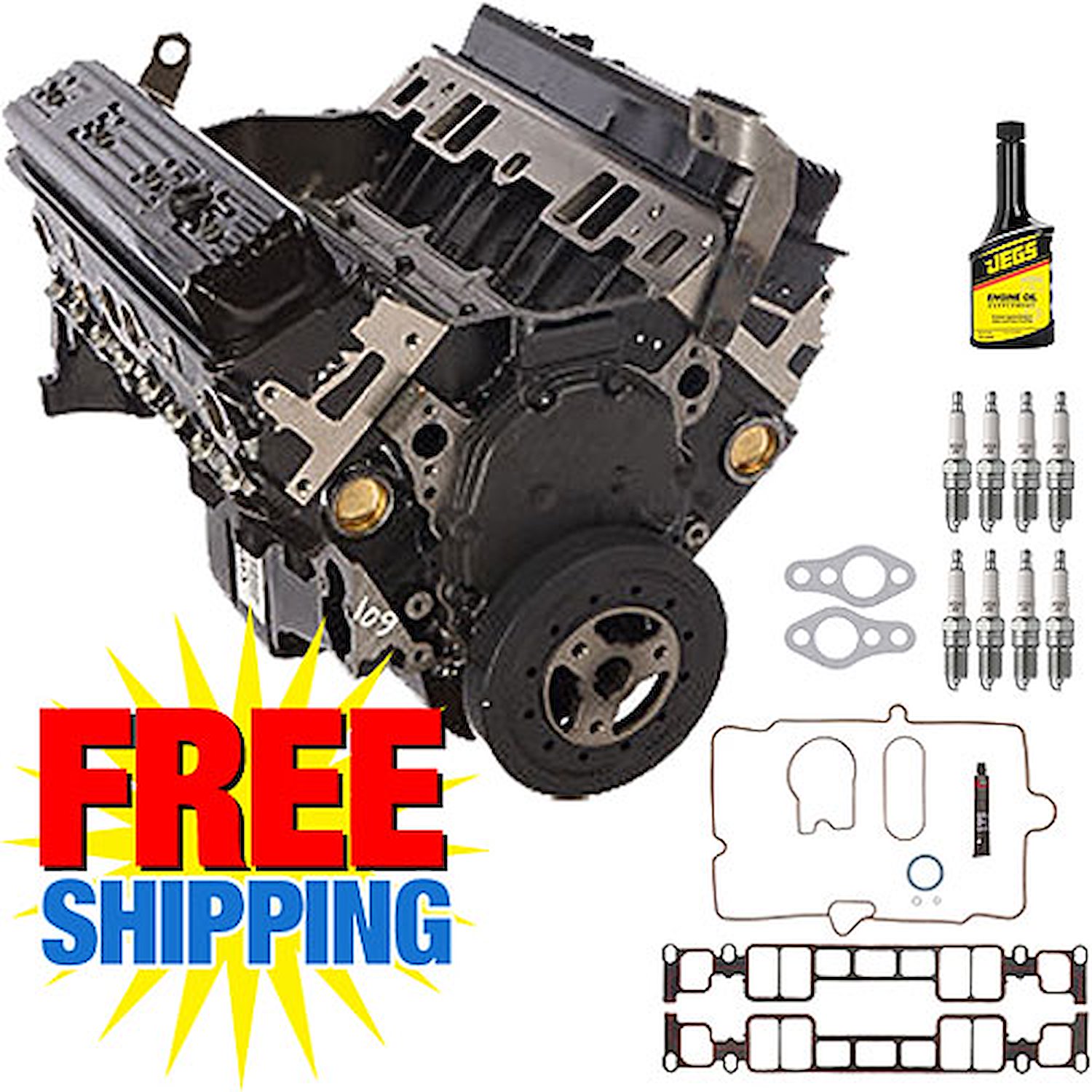 5.7L/350ci L31 Long Block Crate Engine Kit with Vortec Heads for GM Trucks/Vans