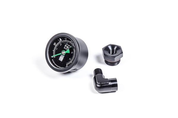 Fuel Pressure Gauge With -8 AN ORB Adapter, 90-Degree