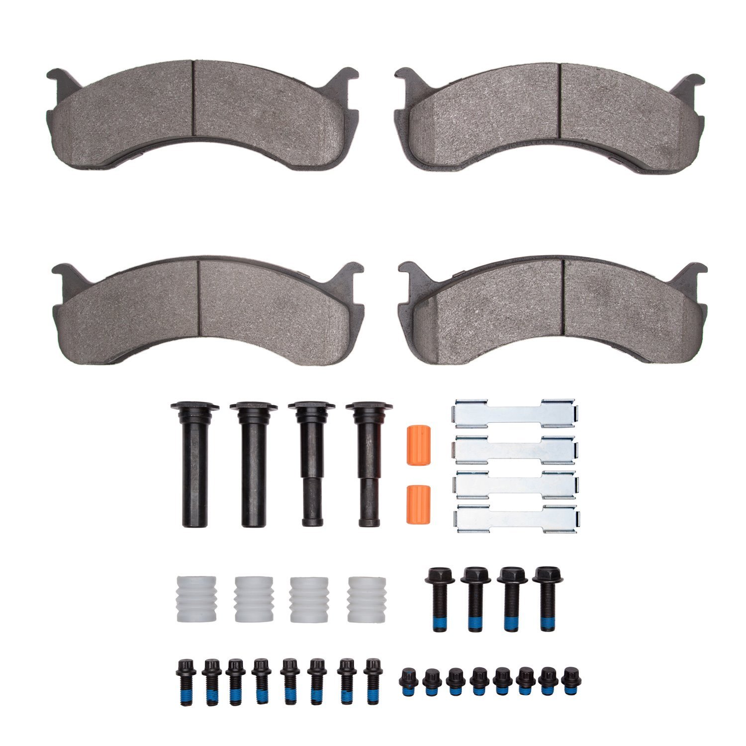 Super-Duty Brake Pads & Hardware Kit, Fits Select Fits Multiple Makes/Models, Position: Front & Rear