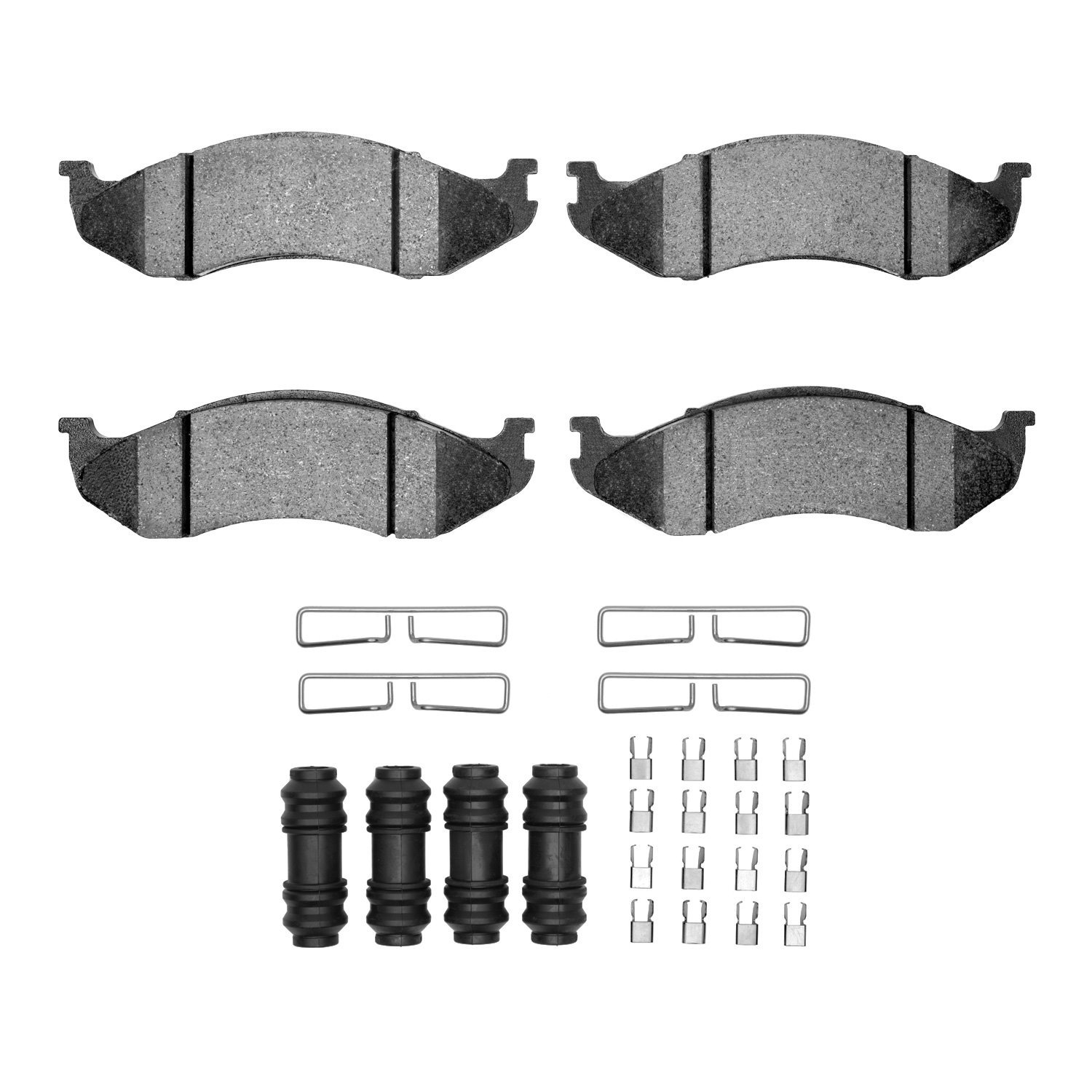 Ceramic Brake Pads & Hardware Kit, 1990-2006 Mopar, Position: Front