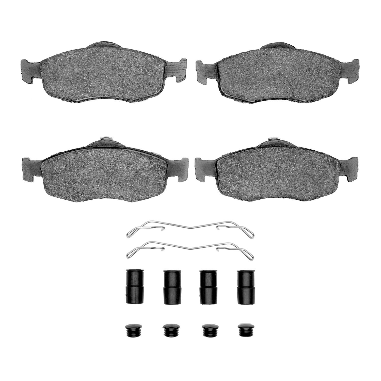 Ceramic Brake Pads & Hardware Kit, 1995-2002 Ford/Lincoln/Mercury/Mazda, Position: Front