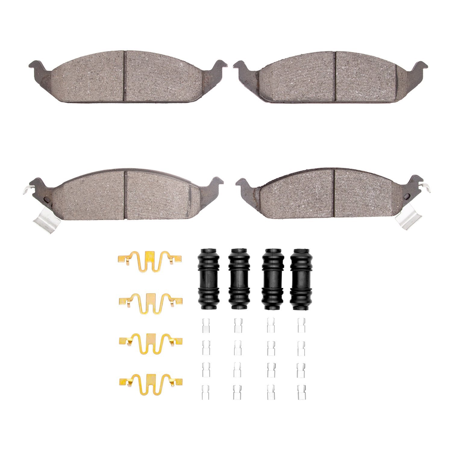 Ceramic Brake Pads & Hardware Kit, 1995-2000 Mopar, Position: Front