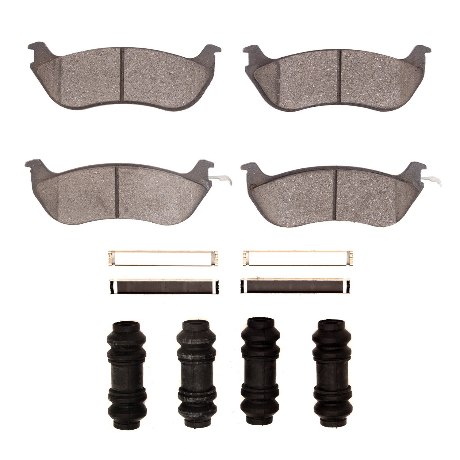Ceramic Brake Pads & Hardware Kit, 1996-2002 Ford/Lincoln/Mercury/Mazda, Position: Rear