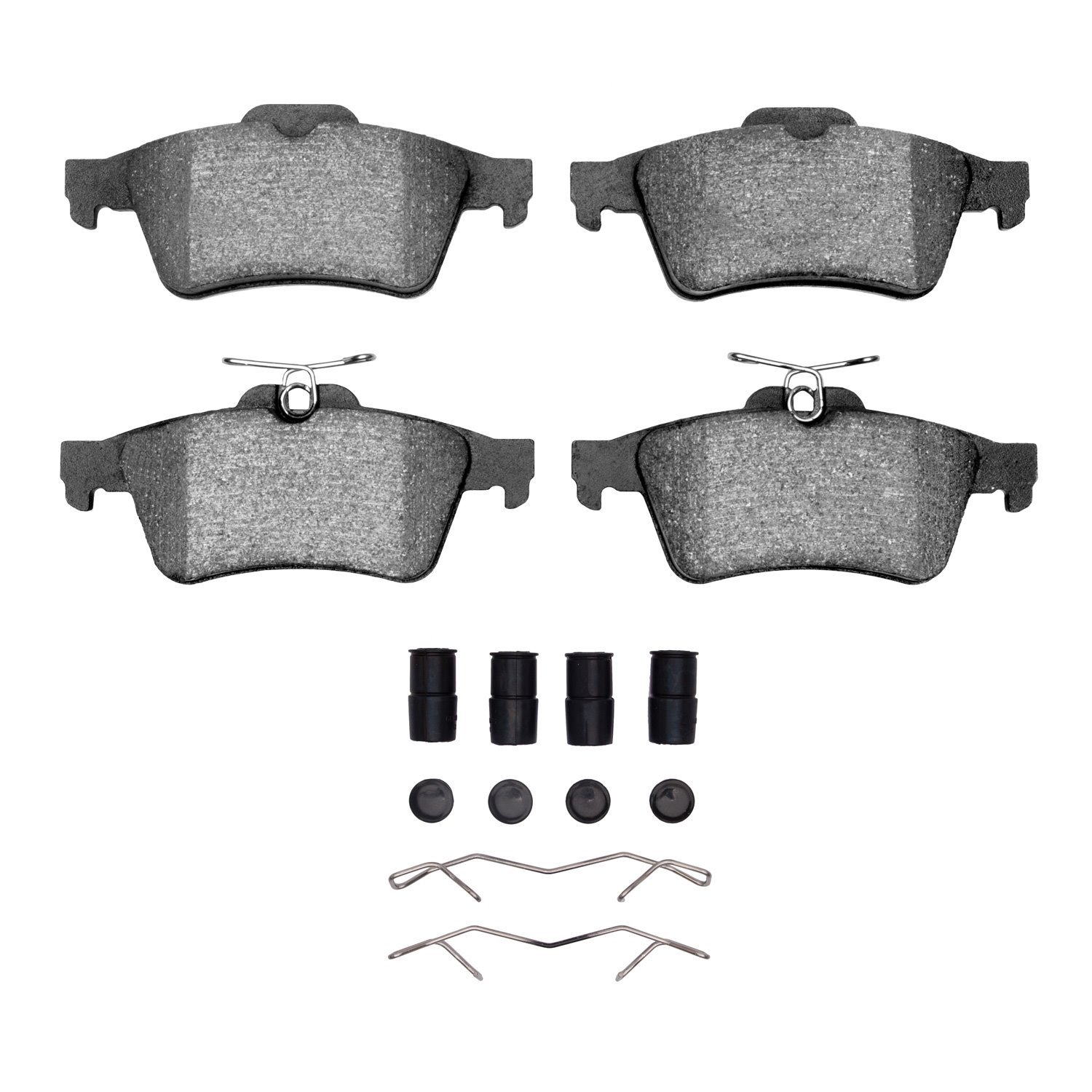 Ceramic Brake Pads & Hardware Kit, Fits Select Fits Multiple Makes/Models, Position: Rear