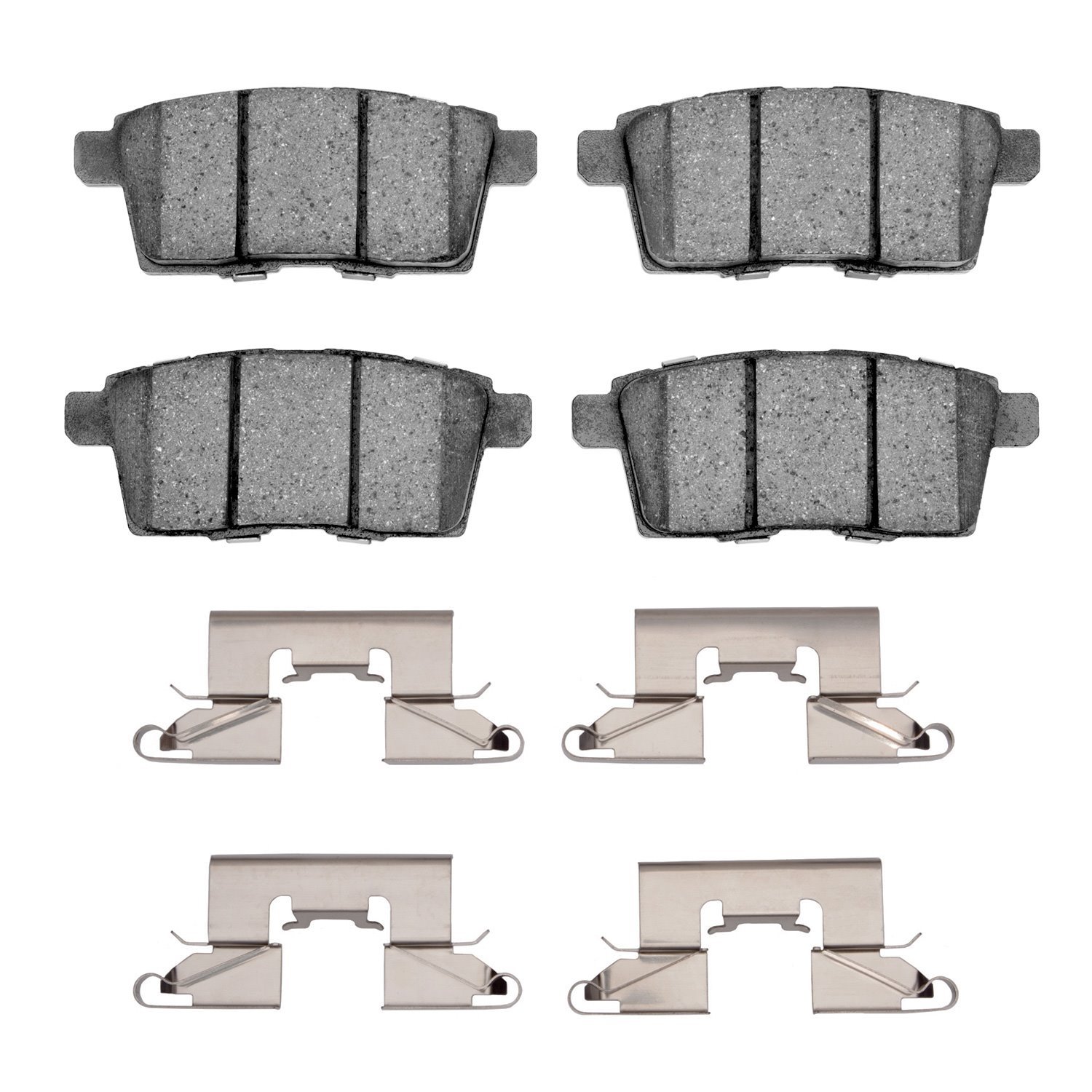 Ceramic Brake Pads & Hardware Kit, 2007-2015 Ford/Lincoln/Mercury/Mazda, Position: Rear