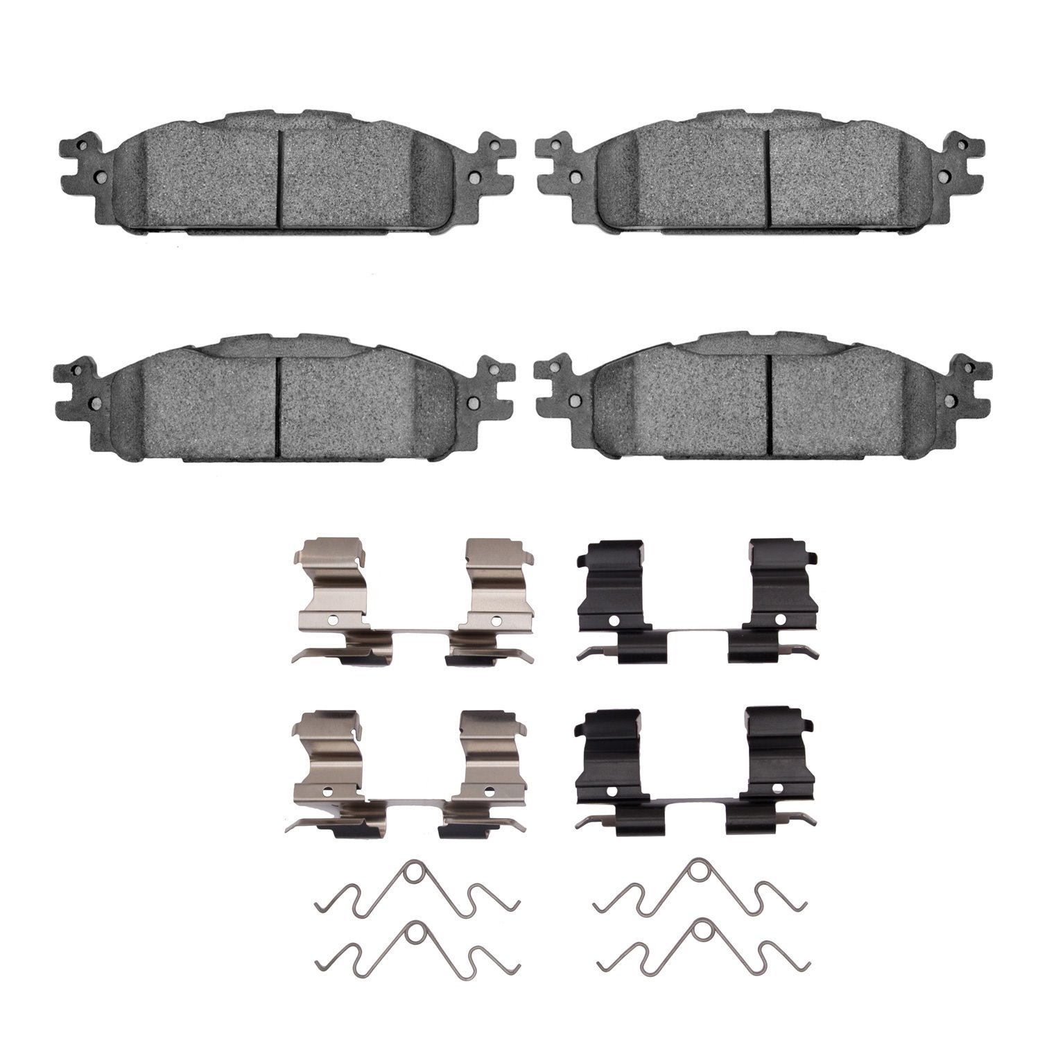 Ceramic Brake Pads & Hardware Kit, 2009-2019 Ford/Lincoln/Mercury/Mazda, Position: Front