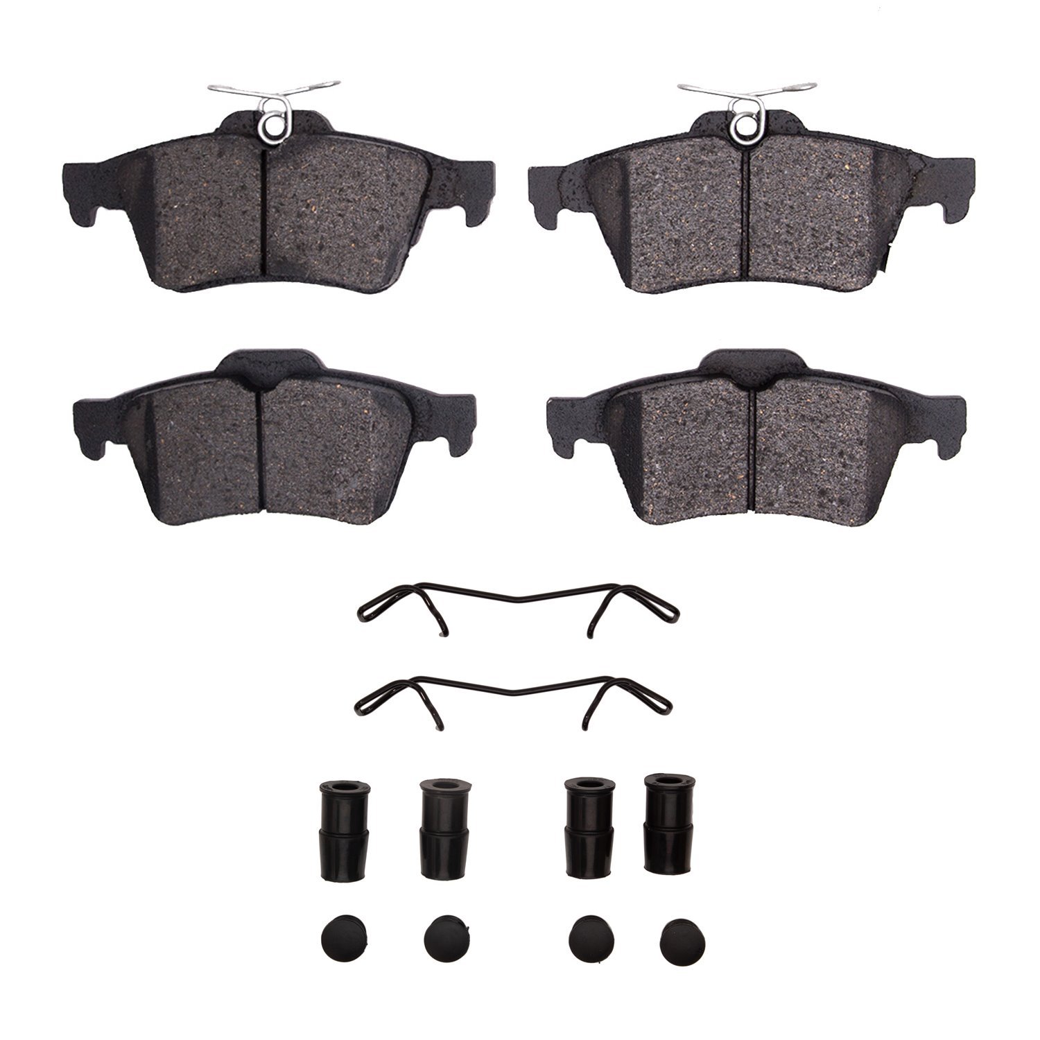 Ceramic Brake Pads & Hardware Kit, 2016-2018 Ford/Lincoln/Mercury/Mazda, Position: Rear