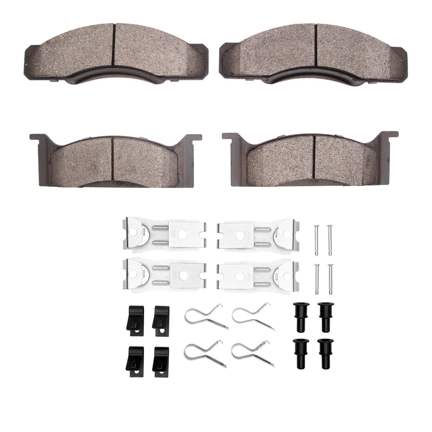 Semi-Metallic Brake Pads & Hardware Kit, 1968-1972 Ford/Lincoln/Mercury/Mazda, Position: Front