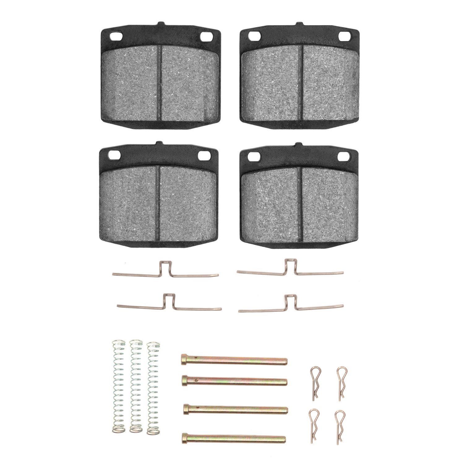 Semi-Metallic Brake Pads & Hardware Kit, 1974-1982 Fits Multiple Makes/Models, Position: Front