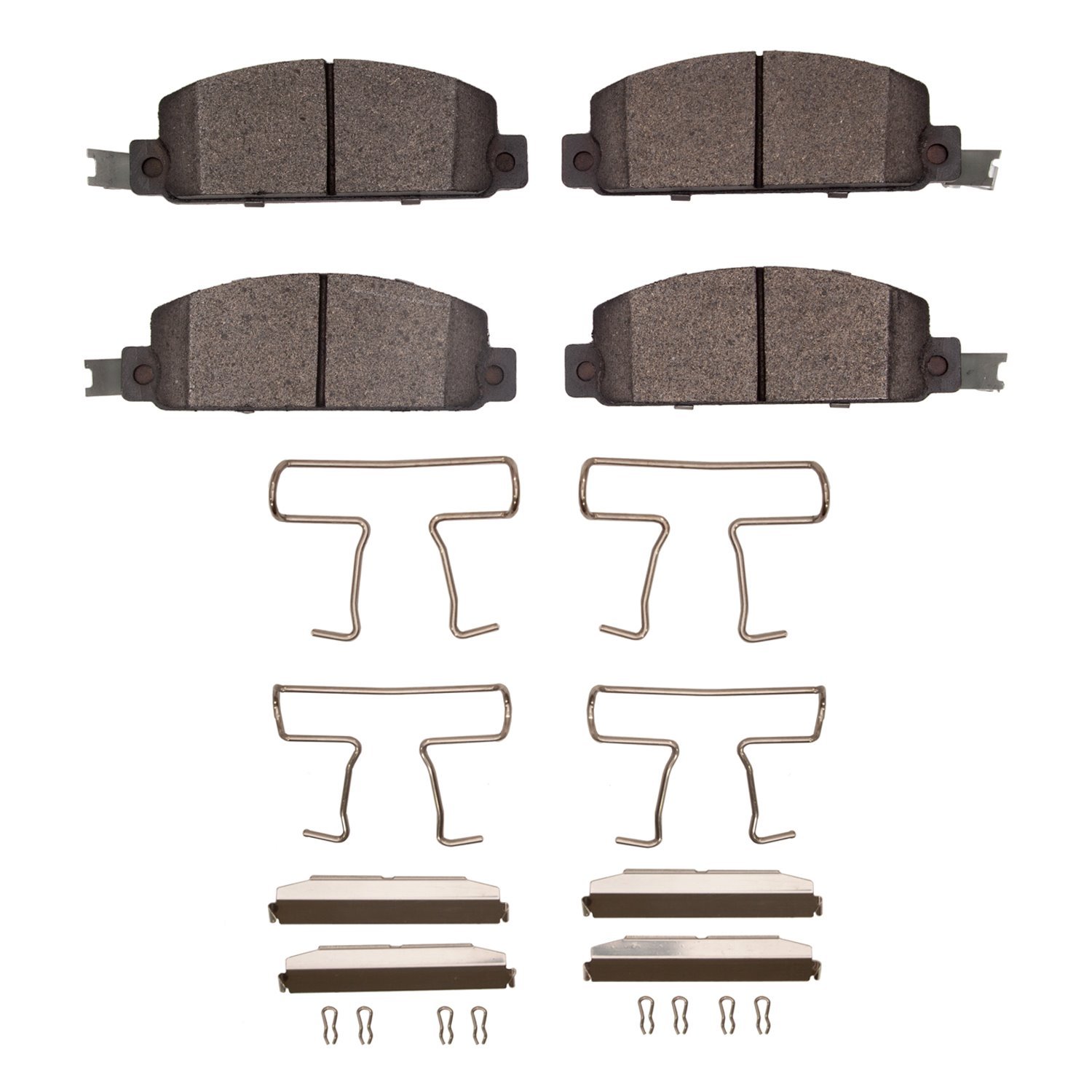 Semi-Metallic Brake Pads & Hardware Kit, 1976-1980 GM, Position: Front