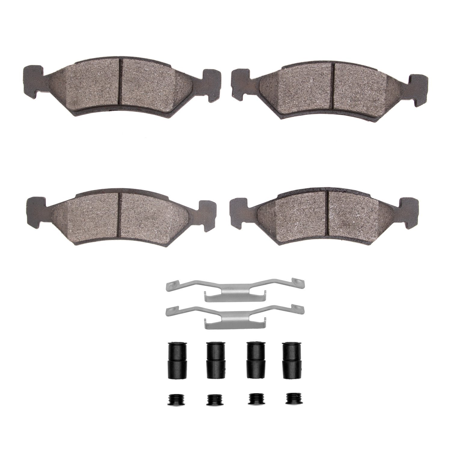 Semi-Metallic Brake Pads & Hardware Kit, 1981-1989 Mopar, Position: Front