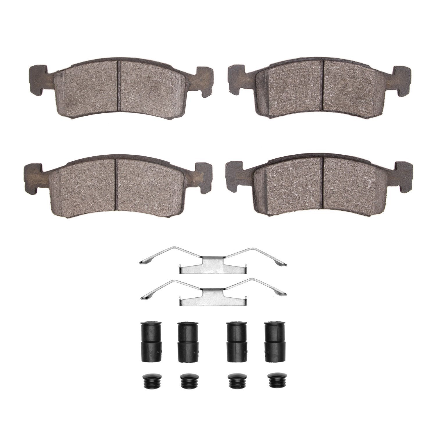 Semi-Metallic Brake Pads & Hardware Kit, 1983-1987 Mopar, Position: Front