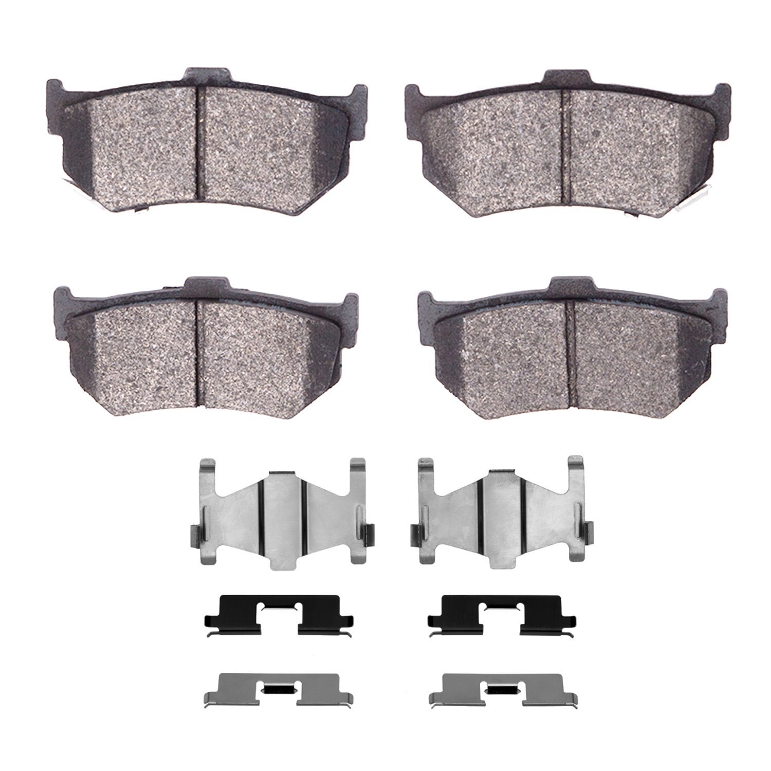 Semi-Metallic Brake Pads & Hardware Kit, 1984-1994 Fits Multiple Makes/Models, Position: Rear