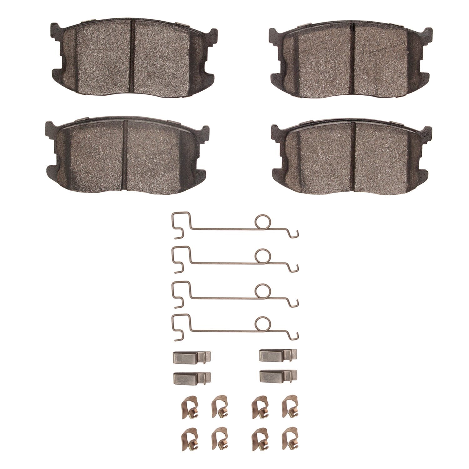 Semi-Metallic Brake Pads & Hardware Kit, 1985-1989 GM, Position: Front