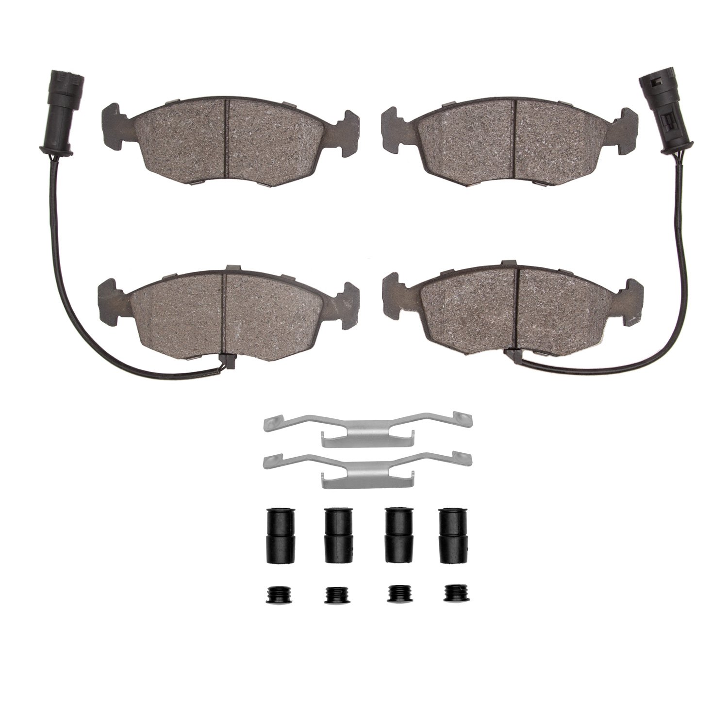 Semi-Metallic Brake Pads & Hardware Kit, 1985-1989 Merkur, Position: Front