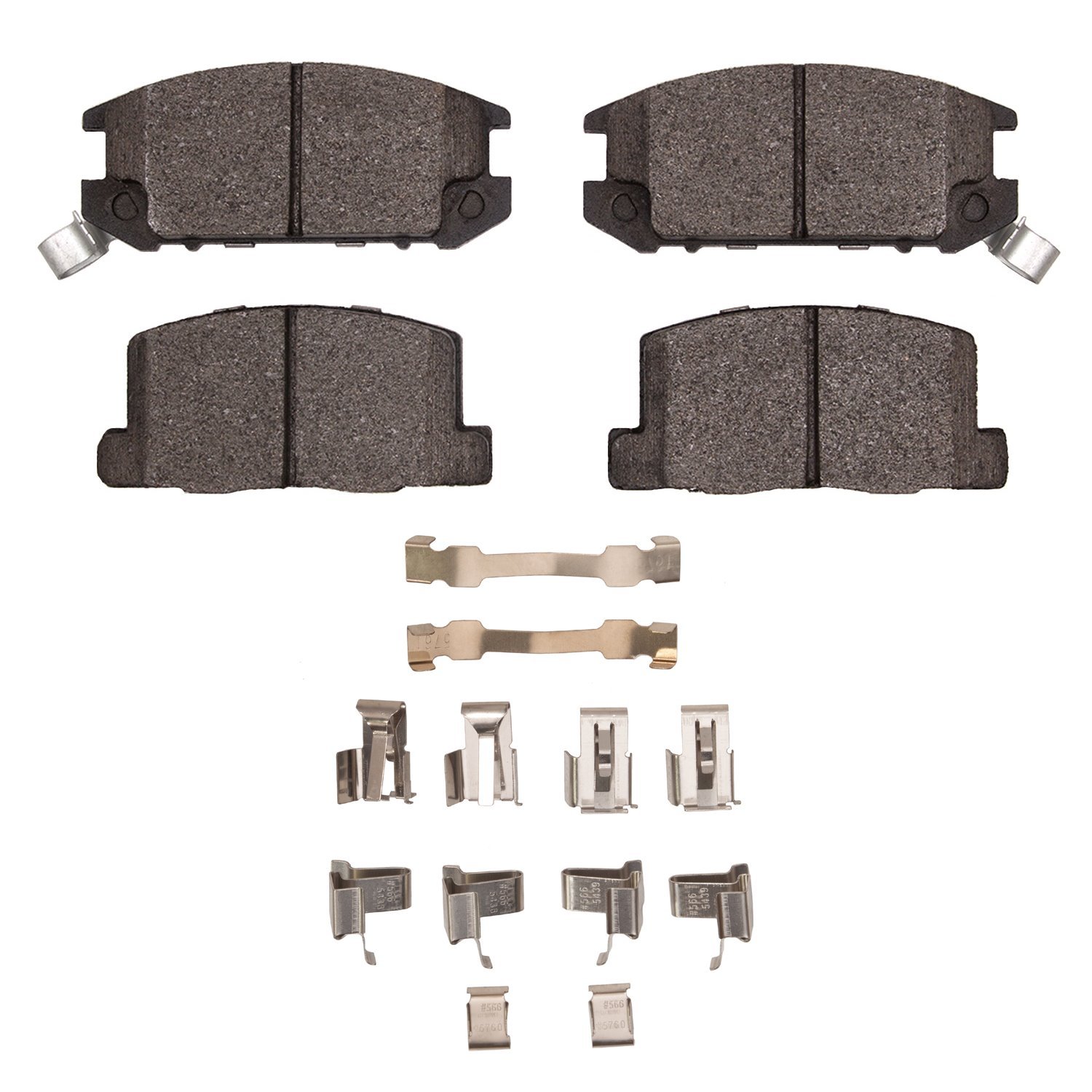Semi-Metallic Brake Pads & Hardware Kit, 1985-1989 Lexus/Toyota/Scion, Position: Rear