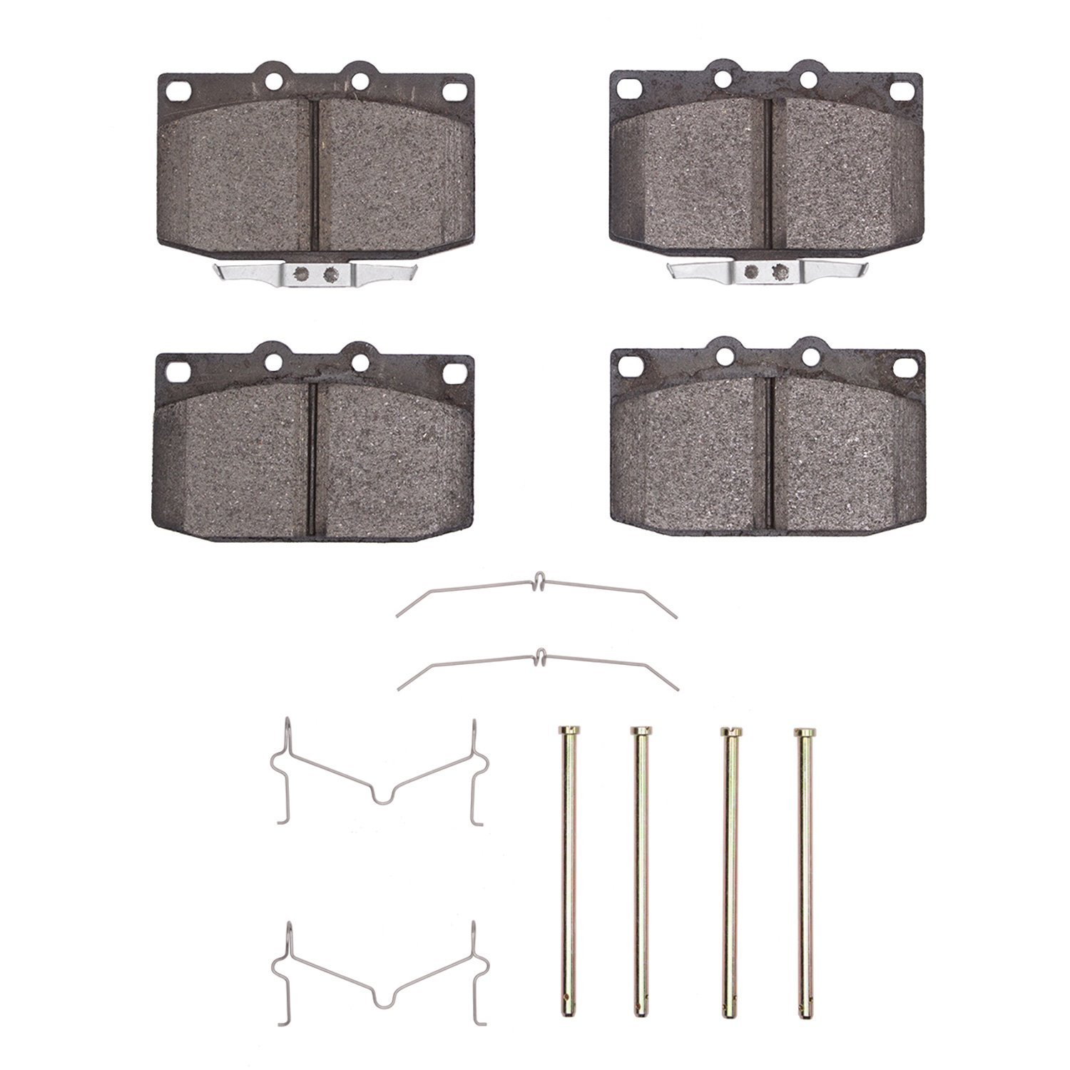 Semi-Metallic Brake Pads & Hardware Kit, 1993-1995 Ford/Lincoln/Mercury/Mazda, Position: Front