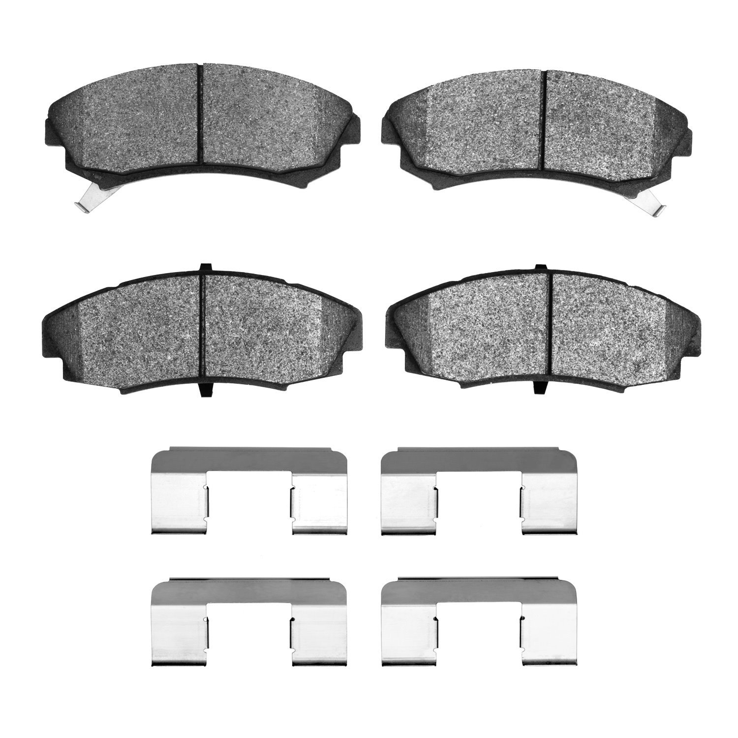 Semi-Metallic Brake Pads & Hardware Kit, 1986-1992 GM, Position: Front