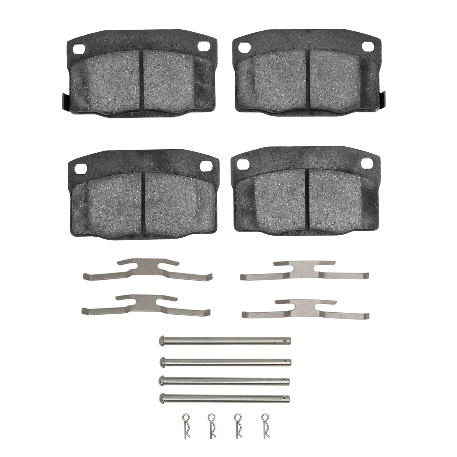 Semi-Metallic Brake Pads & Hardware Kit, 1988-1993 GM, Position: Front