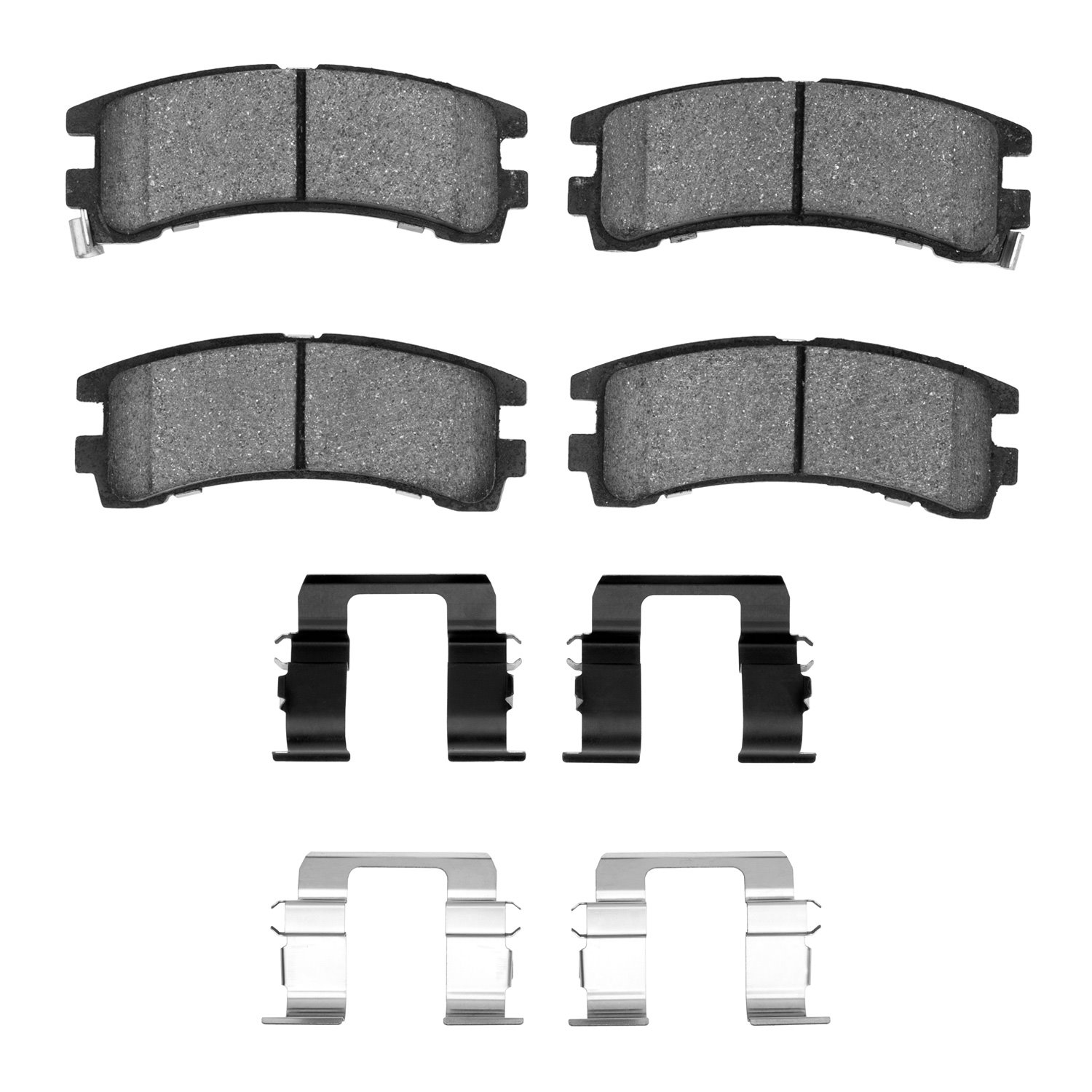Semi-Metallic Brake Pads & Hardware Kit, 1988-1995 Infiniti/Nissan, Position: Rear