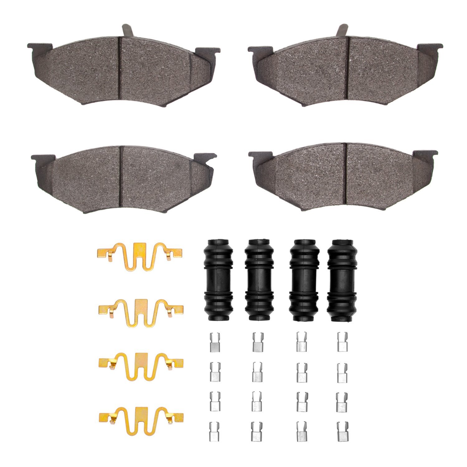 Semi-Metallic Brake Pads & Hardware Kit, 1989-1990 Mopar, Position: Front