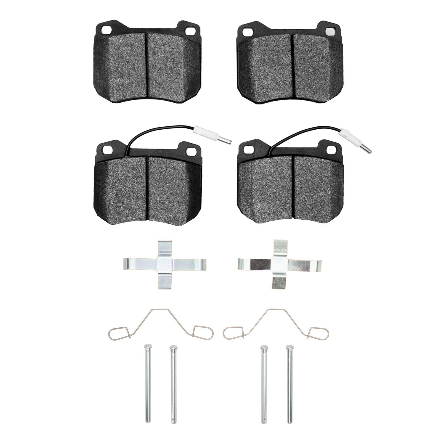 Semi-Metallic Brake Pads & Hardware Kit, 1980-1989 Peugeot, Position: Front