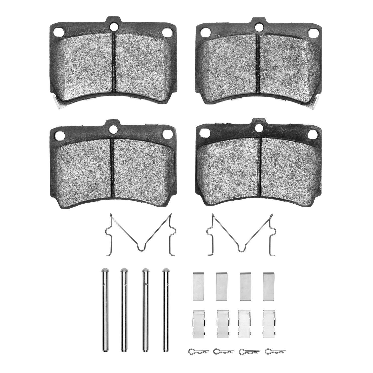 Semi-Metallic Brake Pads & Hardware Kit, 1990-2002 Fits Multiple Makes/Models, Position: Front