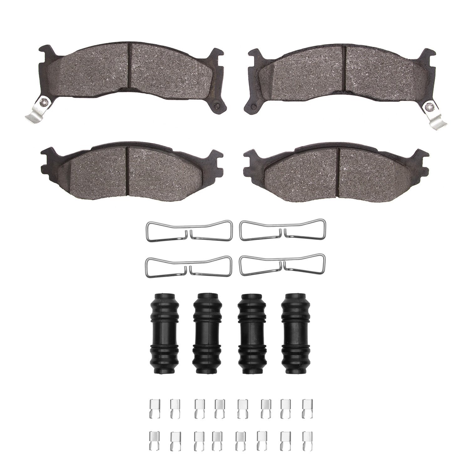 Semi-Metallic Brake Pads & Hardware Kit, 1991-1995 Mopar, Position: Front