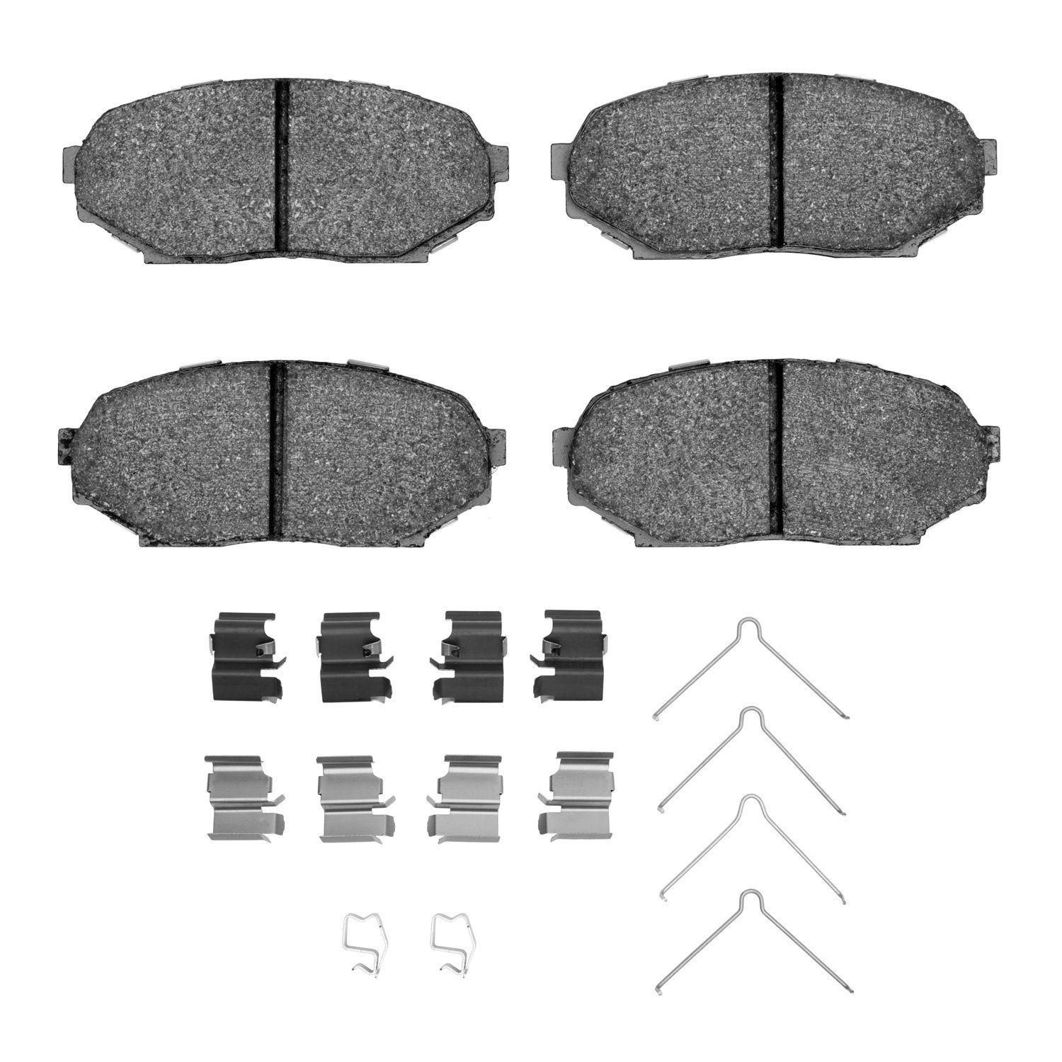 Semi-Metallic Brake Pads & Hardware Kit, 1989-1993 Fits Multiple Makes/Models, Position: Front