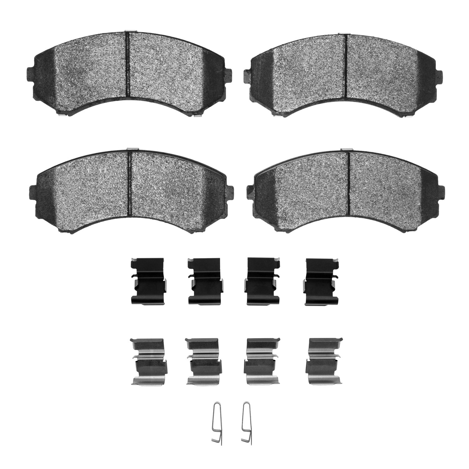 Semi-Metallic Brake Pads & Hardware Kit, 1992-1993 Ford/Lincoln/Mercury/Mazda, Position: Front
