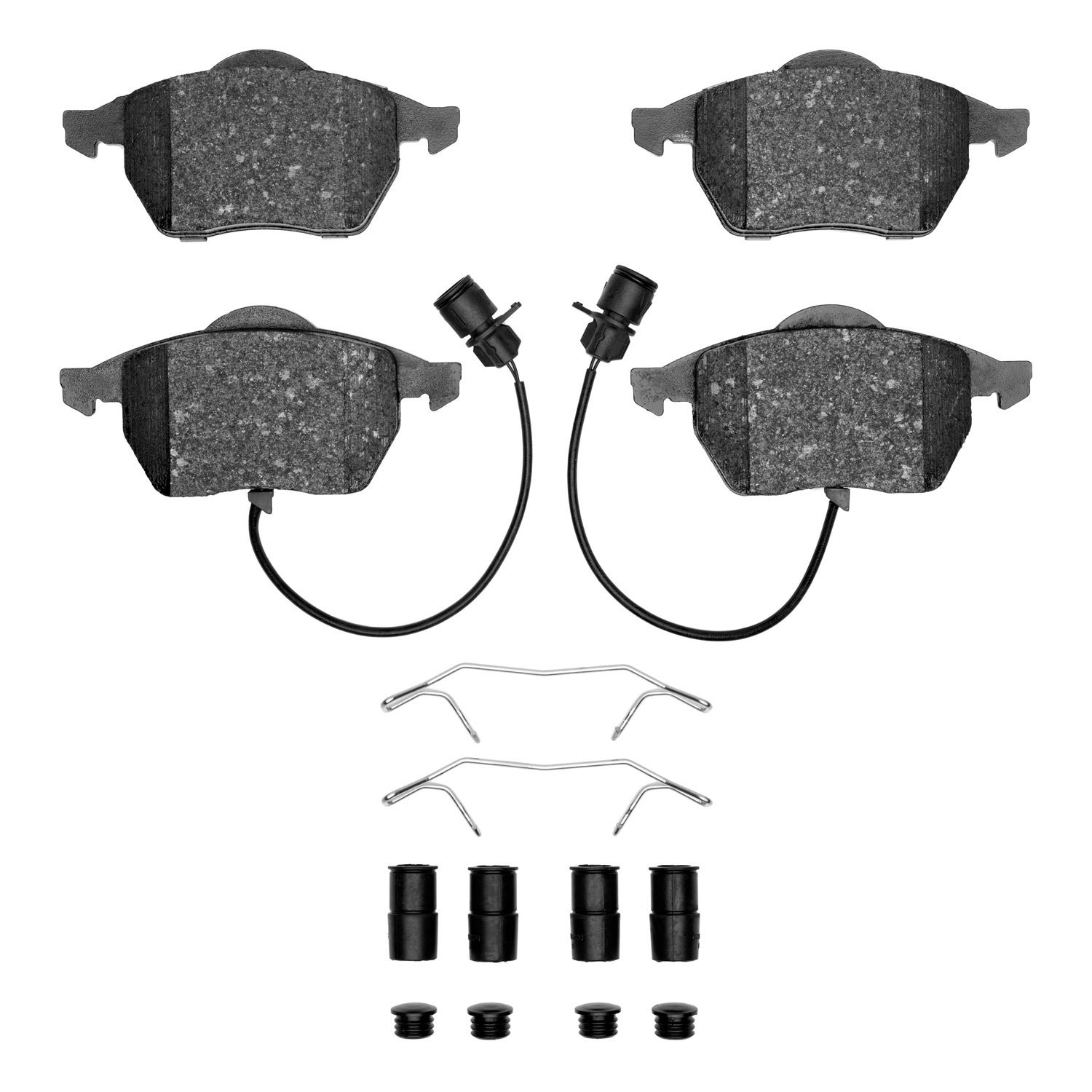 Semi-Metallic Brake Pads & Hardware Kit, 1992-2000 Audi/Porsche/Volkswagen, Position: Front