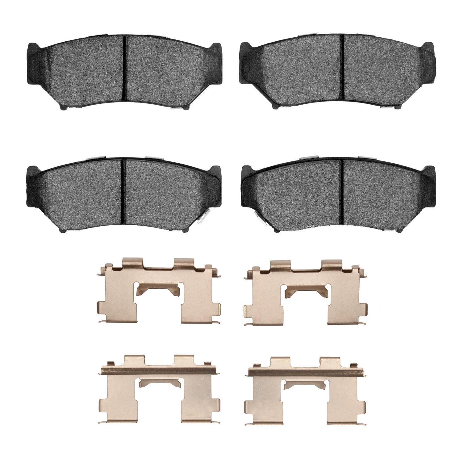 Semi-Metallic Brake Pads & Hardware Kit, 1991-2004 GM, Position: Front