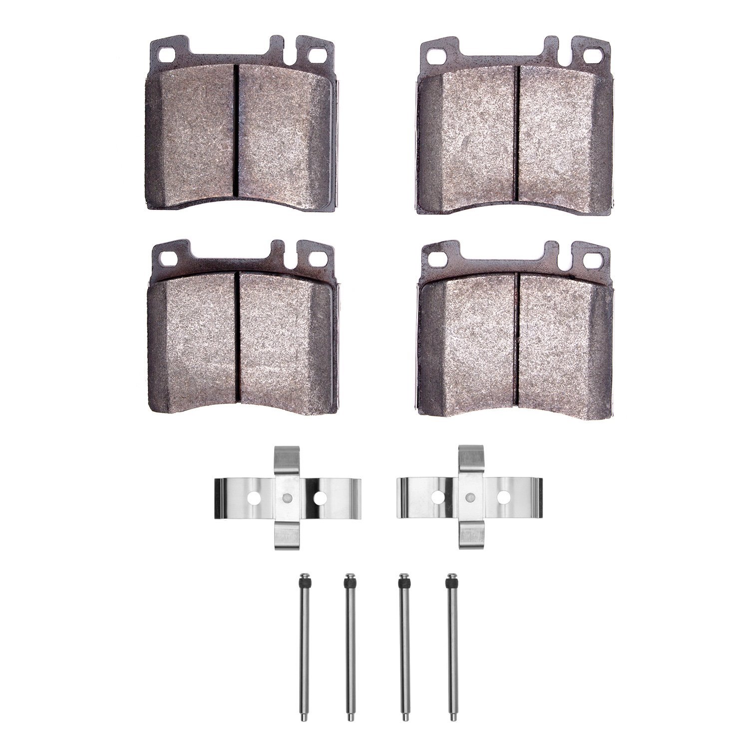 Semi-Metallic Brake Pads & Hardware Kit, 1991-1999 Mercedes-Benz, Position: Front