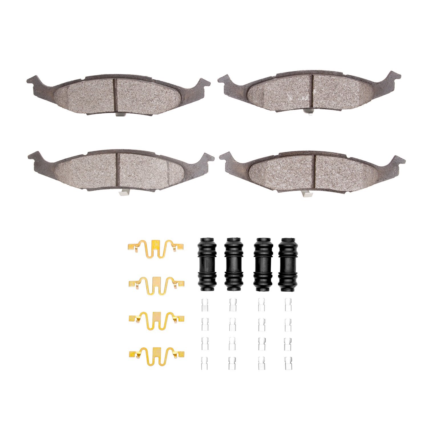 Semi-Metallic Brake Pads & Hardware Kit, 1995-1996 Mopar, Position: Front