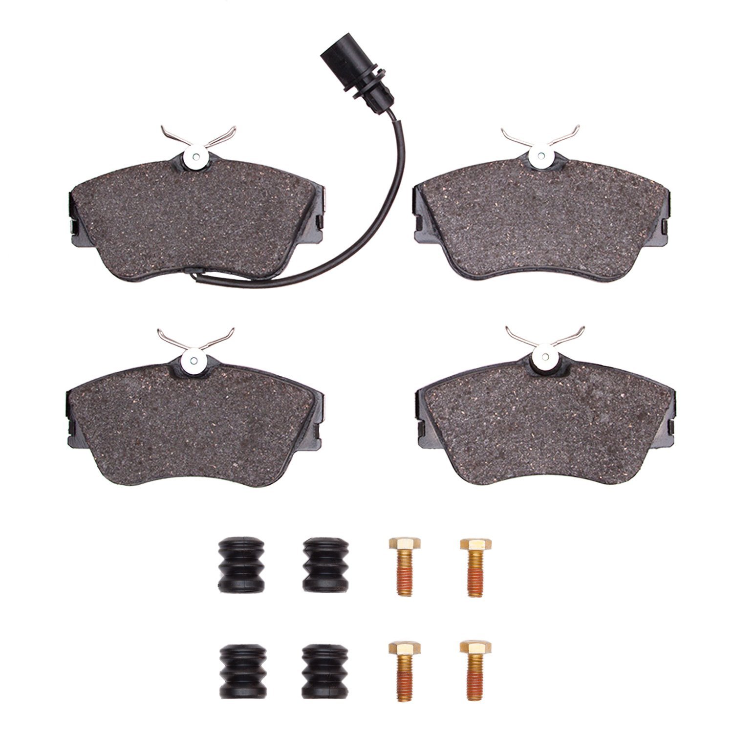 Semi-Metallic Brake Pads & Hardware Kit, 2000-2000 Audi/Porsche/Volkswagen, Position: Front