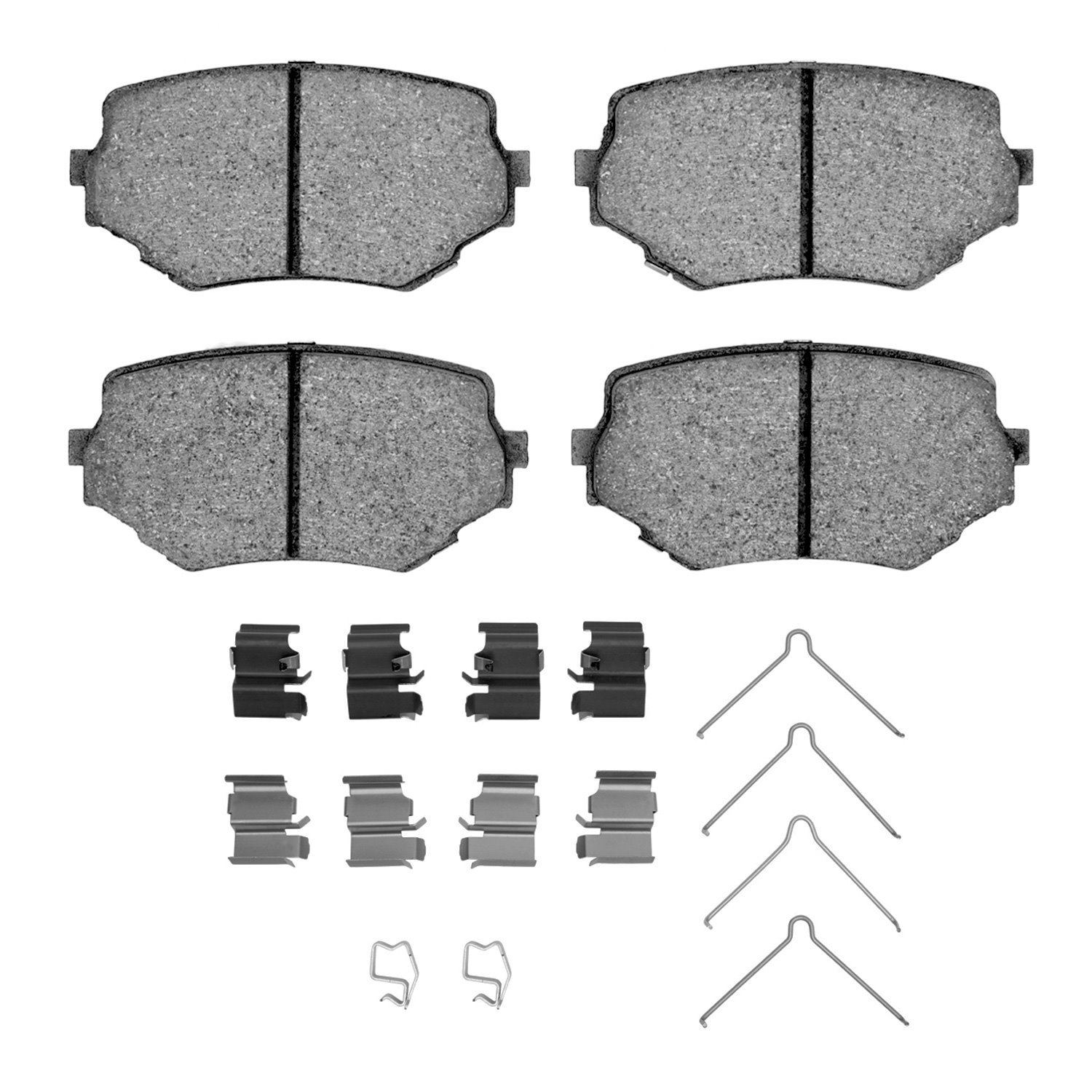 Semi-Metallic Brake Pads & Hardware Kit, 1996-2008 Fits Multiple Makes/Models, Position: Front