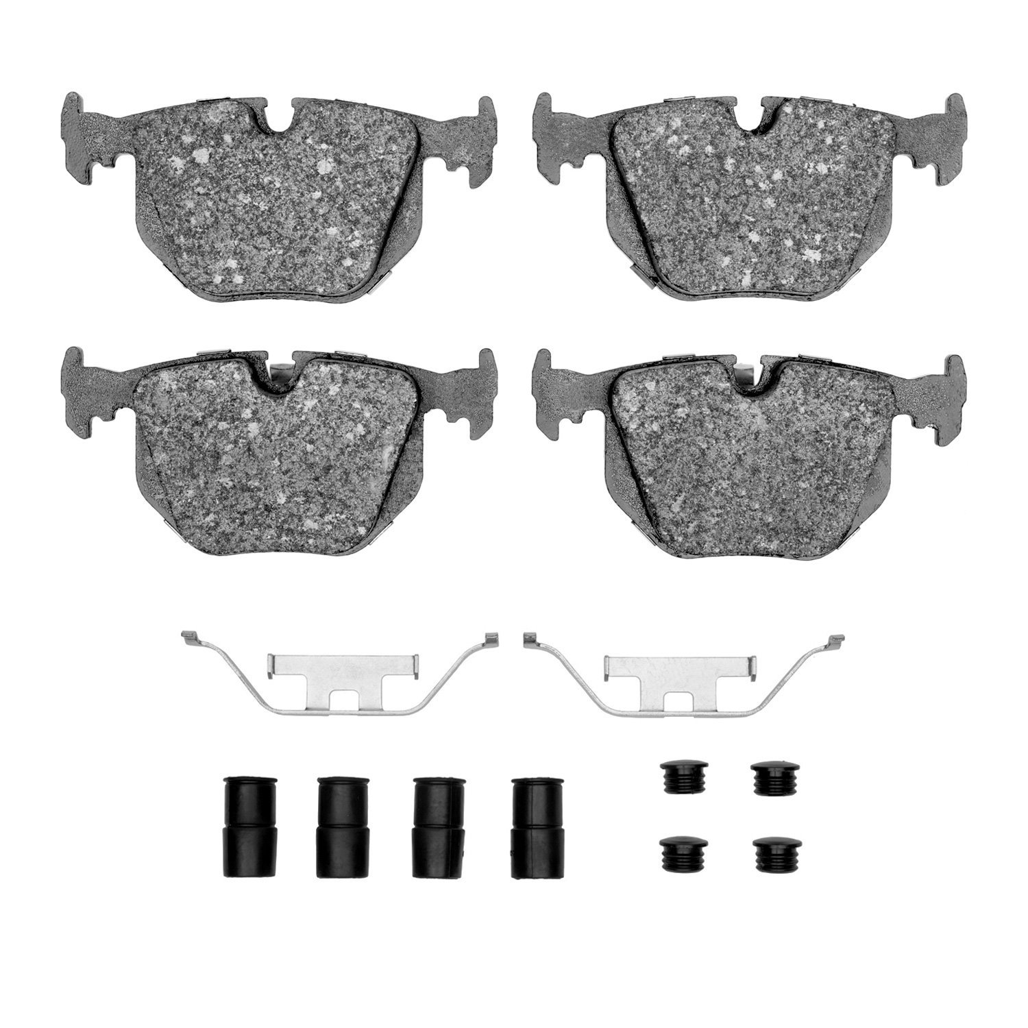 Semi-Metallic Brake Pads & Hardware Kit, 1991-2010 Fits Multiple Makes/Models, Position: Rear