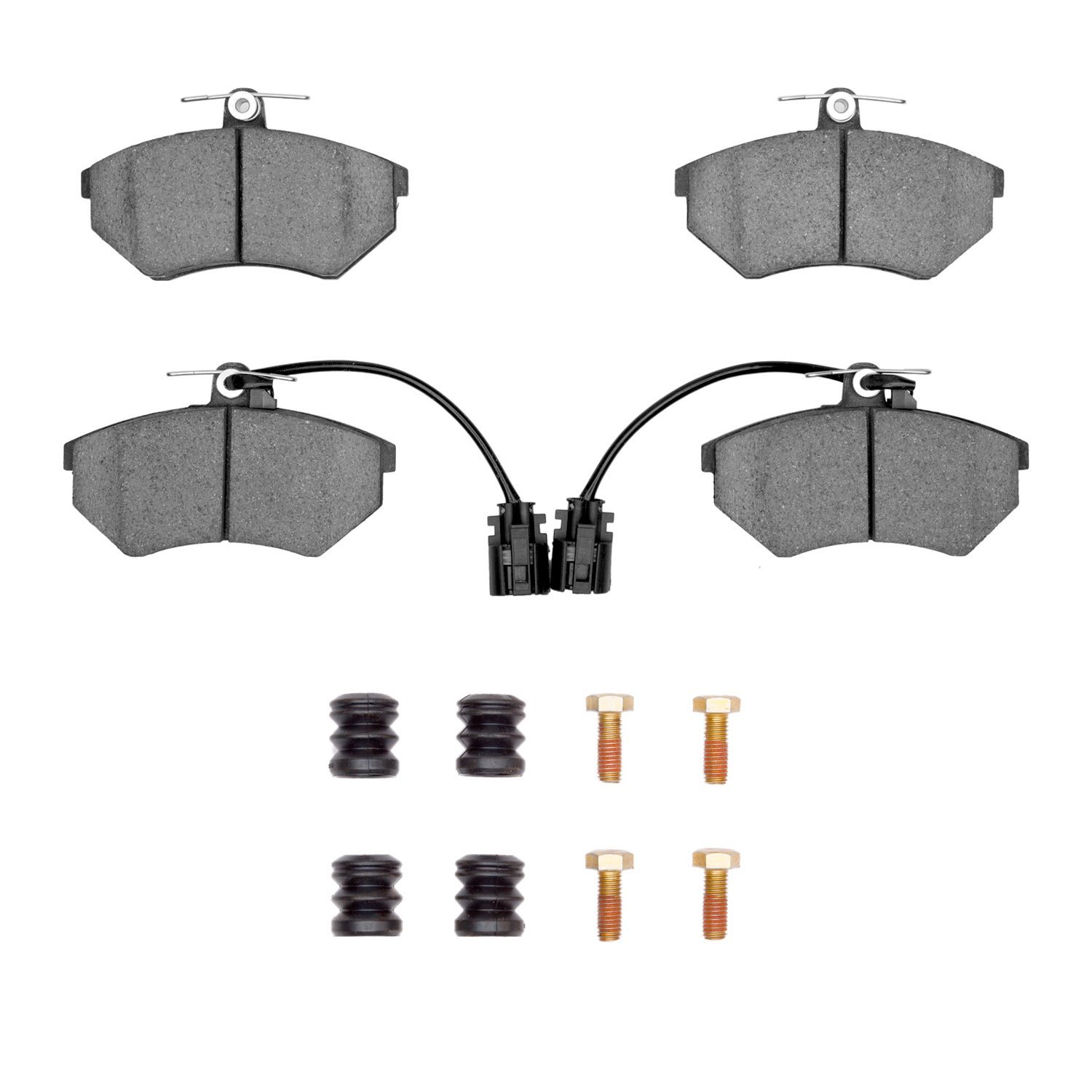 Semi-Metallic Brake Pads & Hardware Kit, 1994-1995 Audi/Porsche/Volkswagen, Position: Front