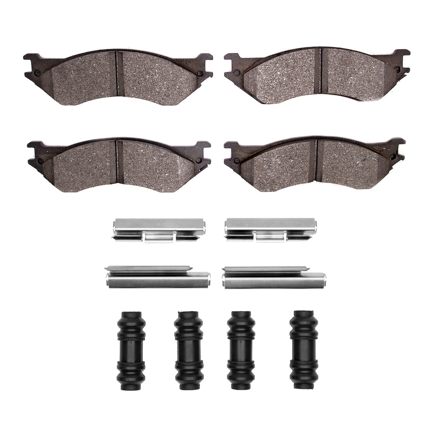 Semi-Metallic Brake Pads & Hardware Kit, 1997-2004 Fits Multiple Makes/Models, Position: Front