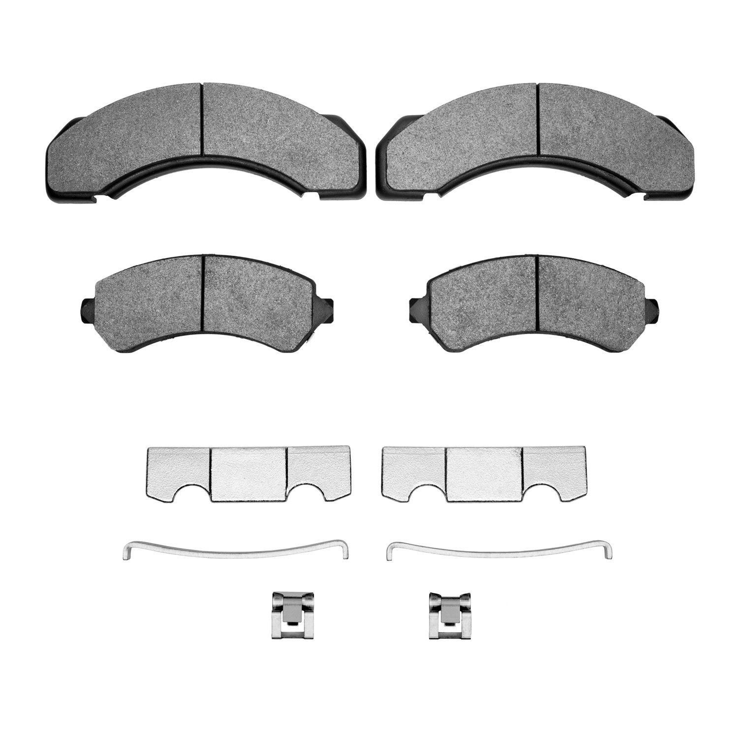 Semi-Metallic Brake Pads & Hardware Kit, 1973-2012 Fits Multiple Makes/Models, Position: Front & Rear
