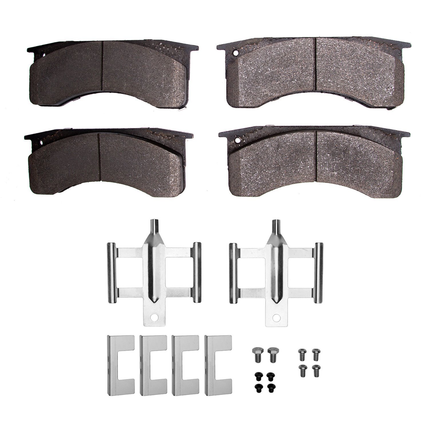 Semi-Metallic Brake Pads & Hardware Kit, Fits Select Fits Multiple Makes/Models, Position: Front & Rear