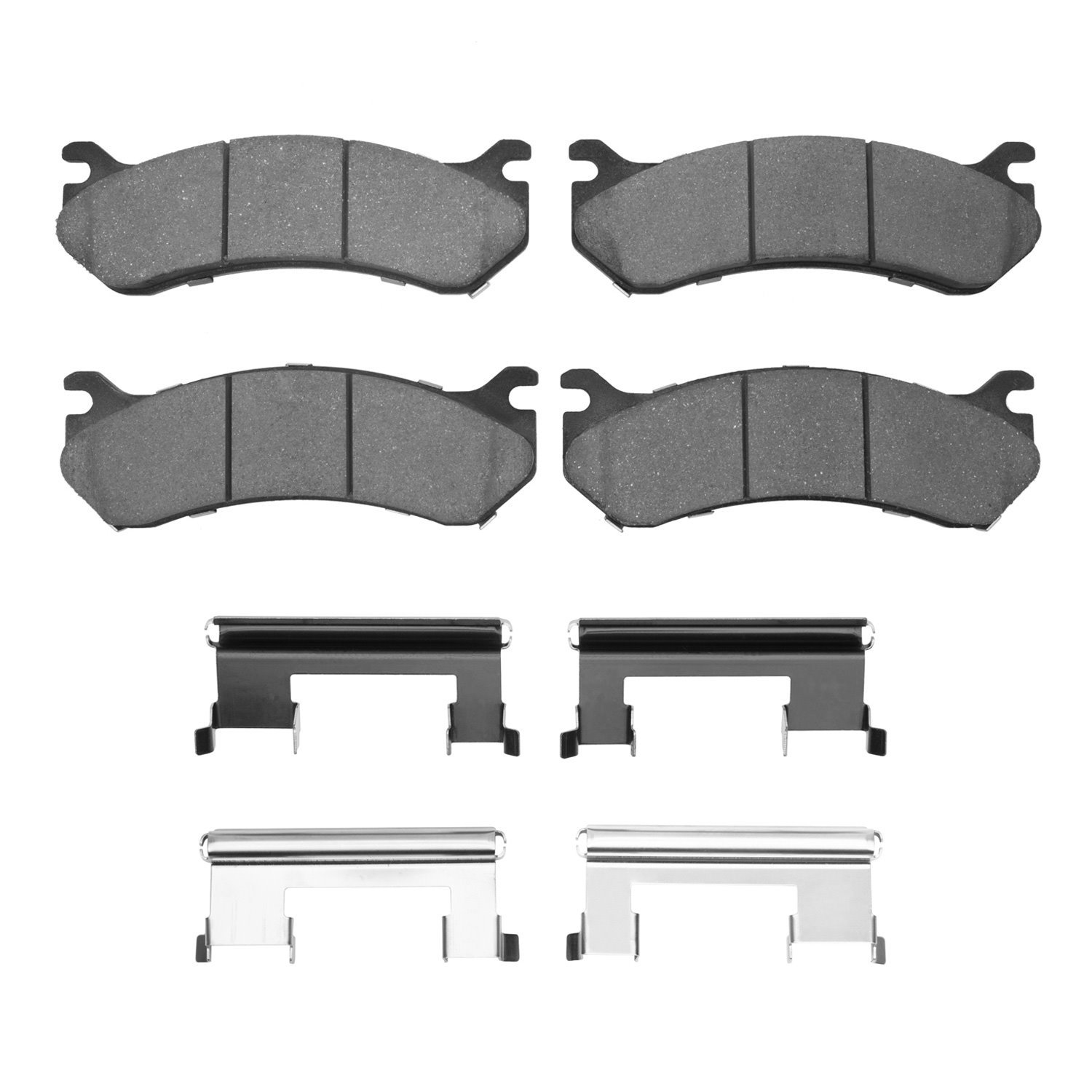 Semi-Metallic Brake Pads & Hardware Kit, 1999-2013 GM, Position: Front & Rear