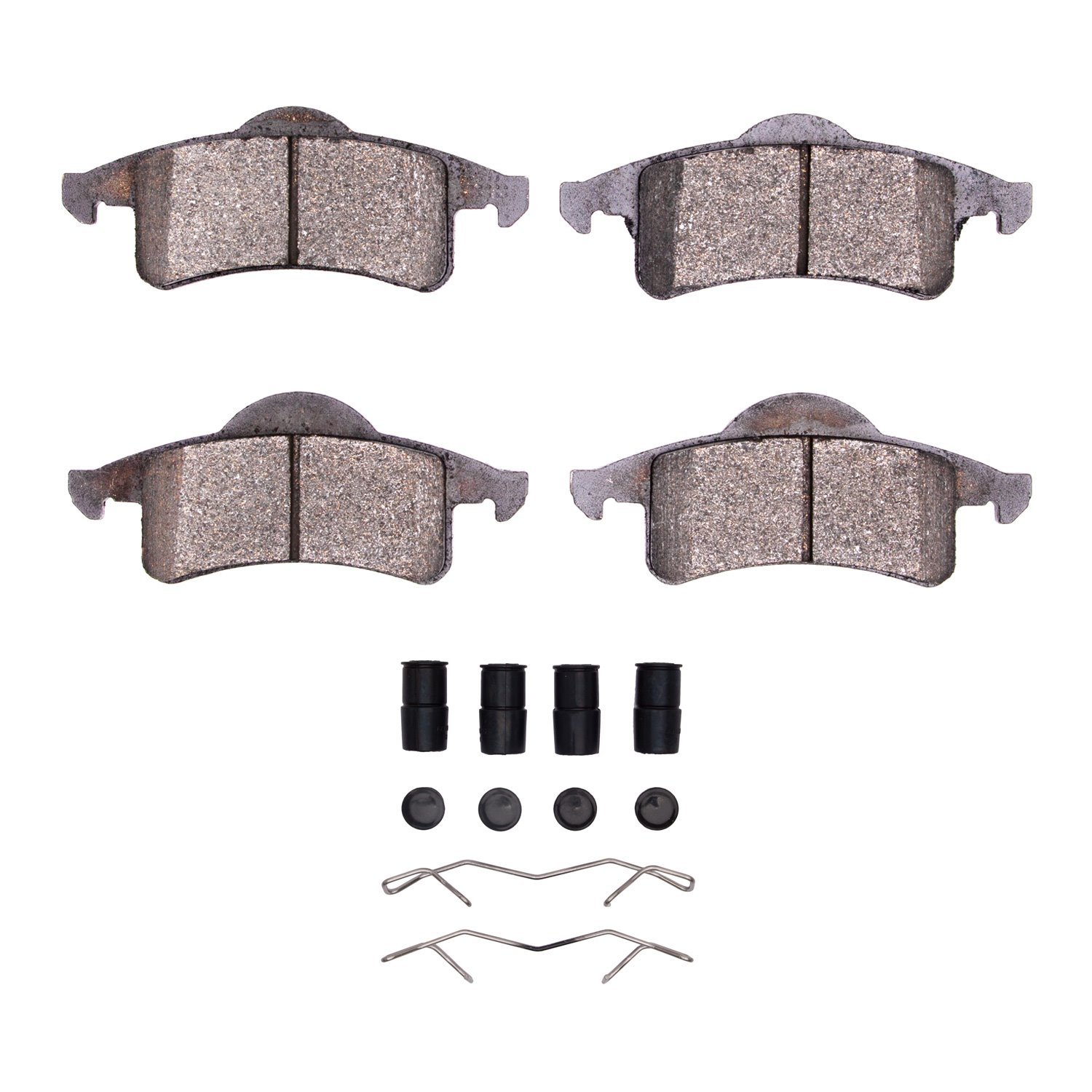 Semi-Metallic Brake Pads & Hardware Kit, 1999-2004 Mopar, Position: Rear