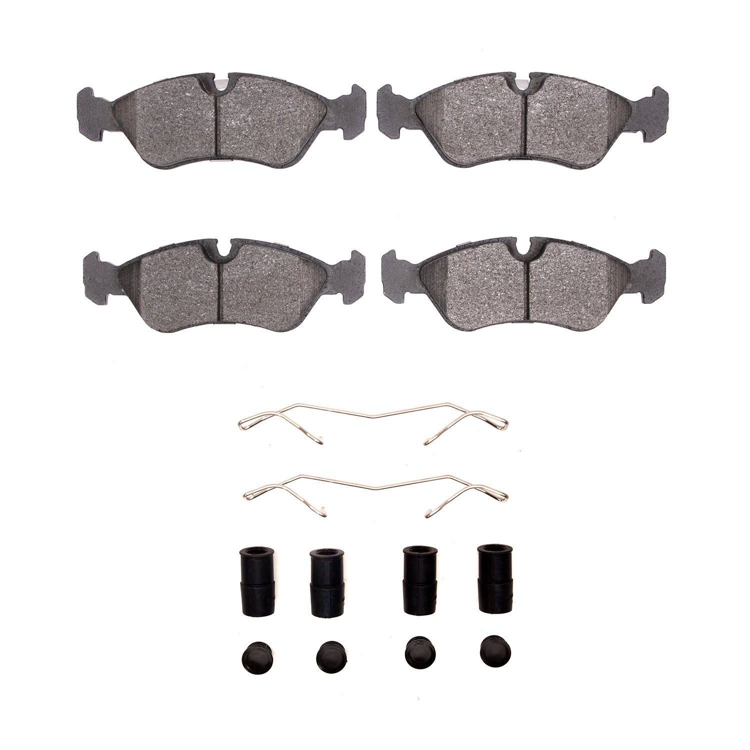 Semi-Metallic Brake Pads & Hardware Kit, 1999-2002 GM, Position: Front
