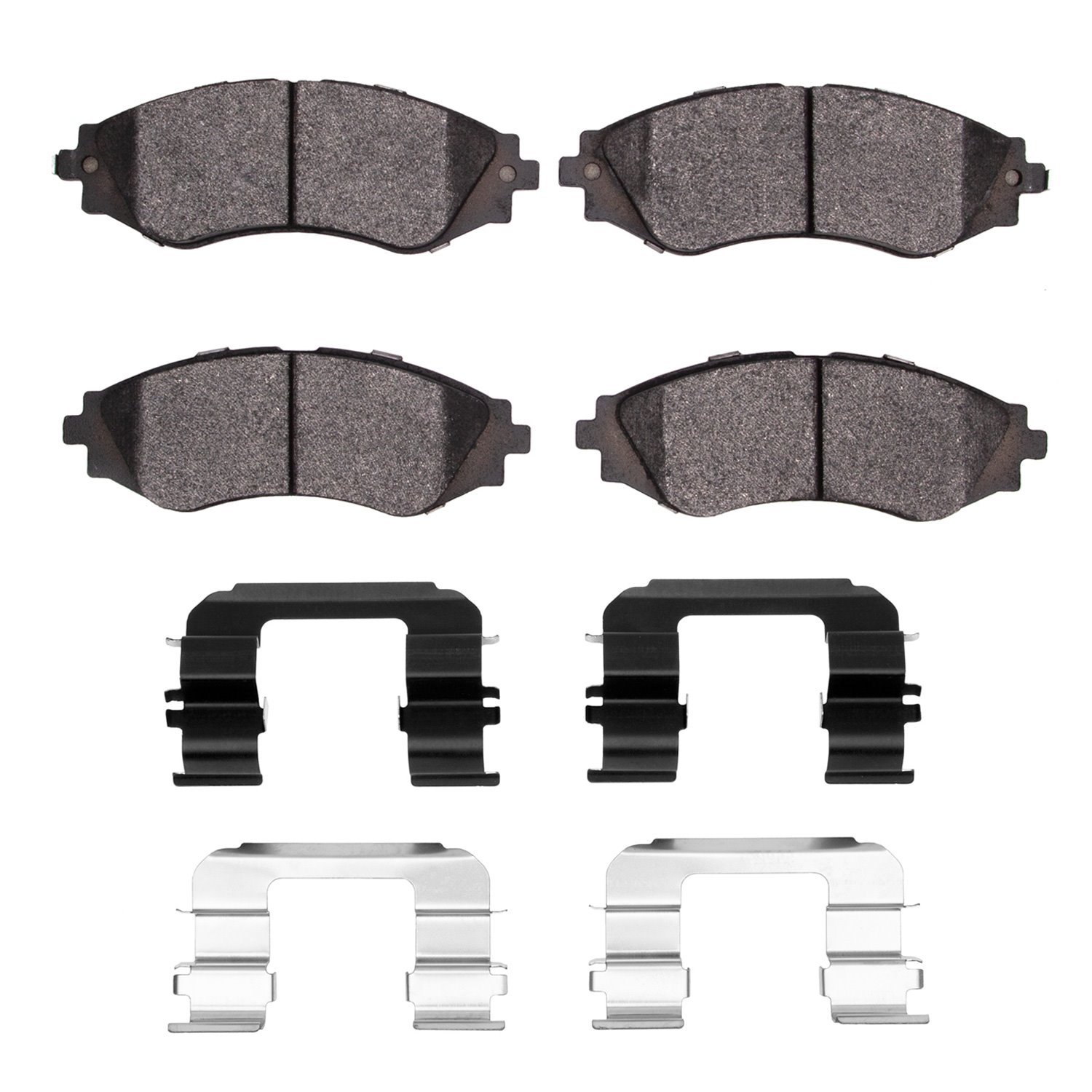 Semi-Metallic Brake Pads & Hardware Kit, 1999-2017 GM, Position: Front