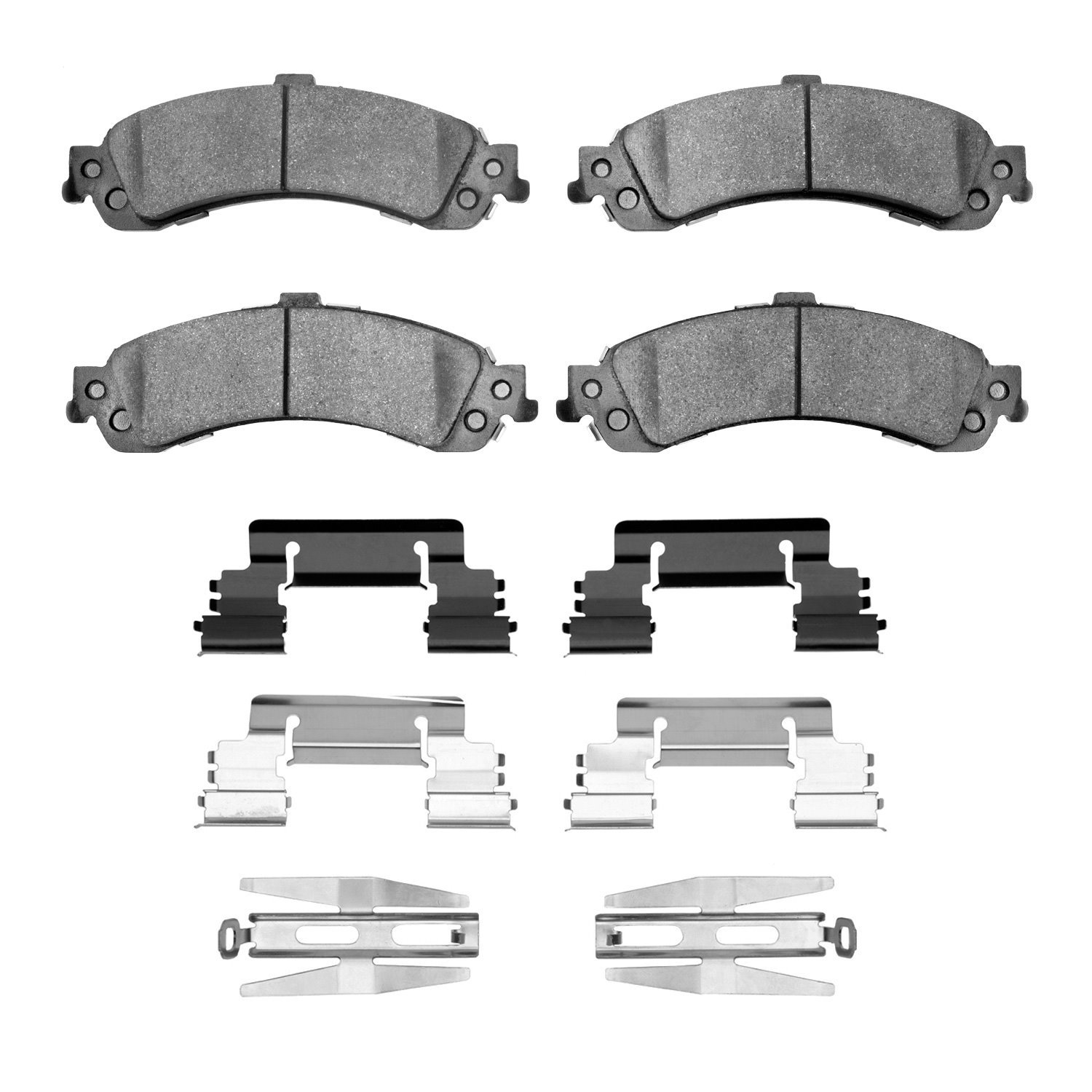 Semi-Metallic Brake Pads & Hardware Kit, 2000-2006 GM, Position: Rear