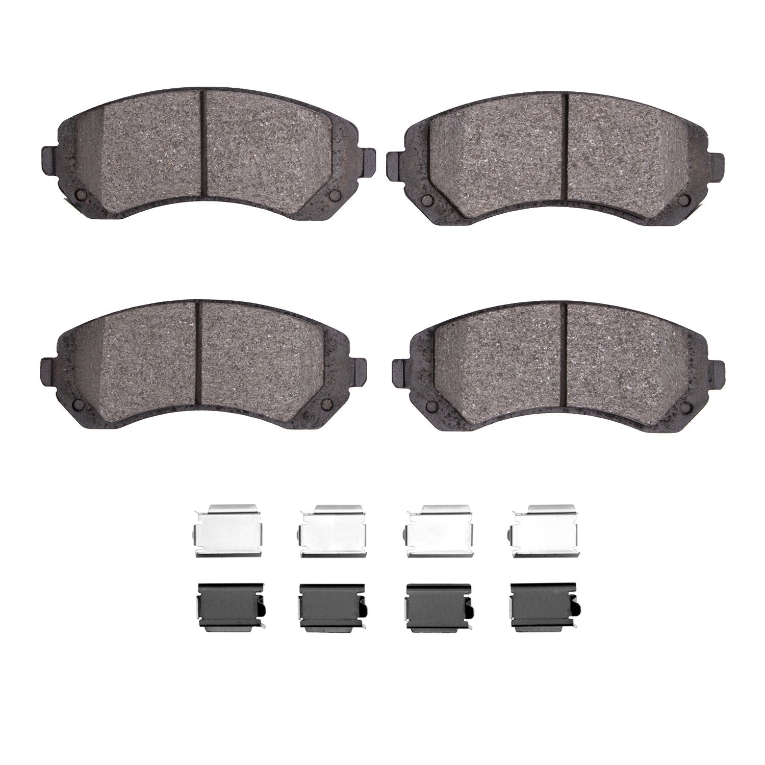 Semi-Metallic Brake Pads & Hardware Kit, 2001-2007 GM, Position: Front