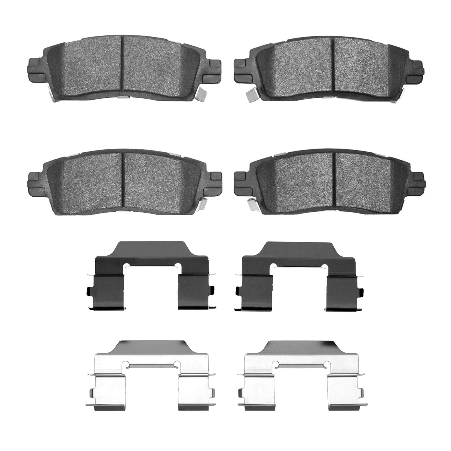 Semi-Metallic Brake Pads & Hardware Kit, 2002-2019 GM, Position: Rear
