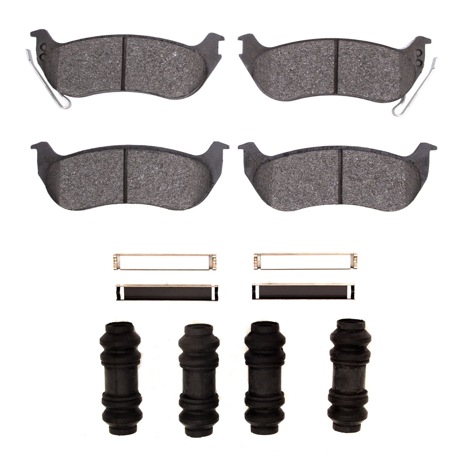 Semi-Metallic Brake Pads & Hardware Kit, 2003-2010 Fits Multiple Makes/Models, Position: Rear